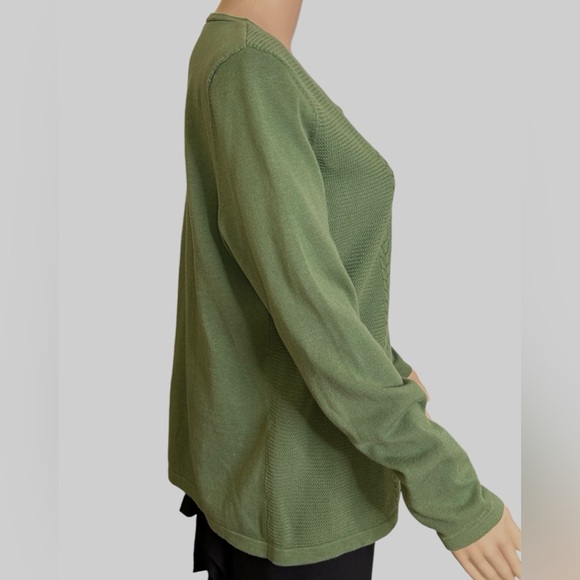 🩷Talbots women Fall Forest green sweater Goblincore size Medium - Picture 4 of 7